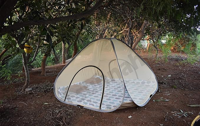 AL Sunnah Mosquito Net for Double Bed Queen Size (5.x 6.5 f t) Foldable (Golden) - AL Sunnah