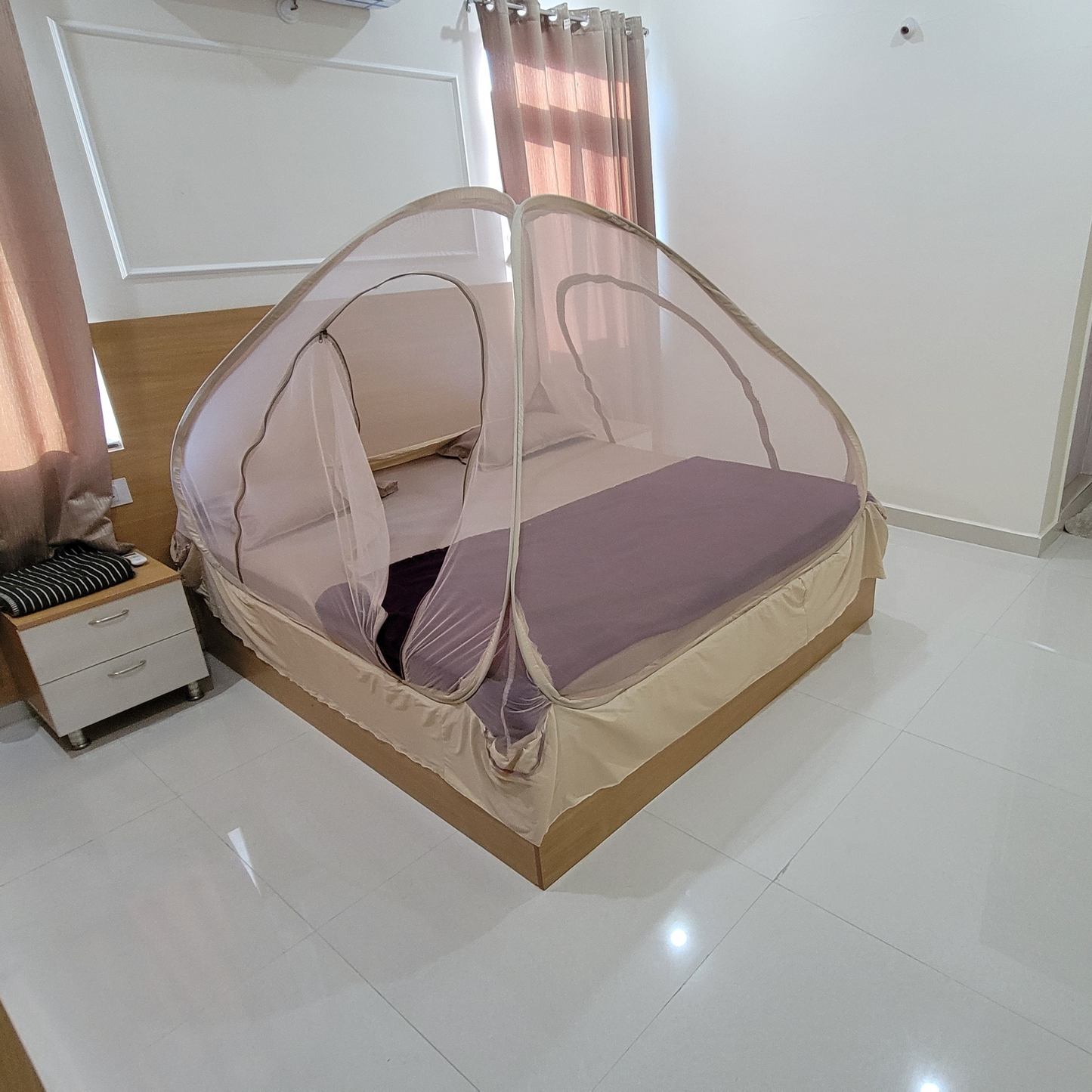 Al Sunnah NO-BASE CLOTH Mosquito Net for King Size Double Bed – Foldable (7 x 7)ft