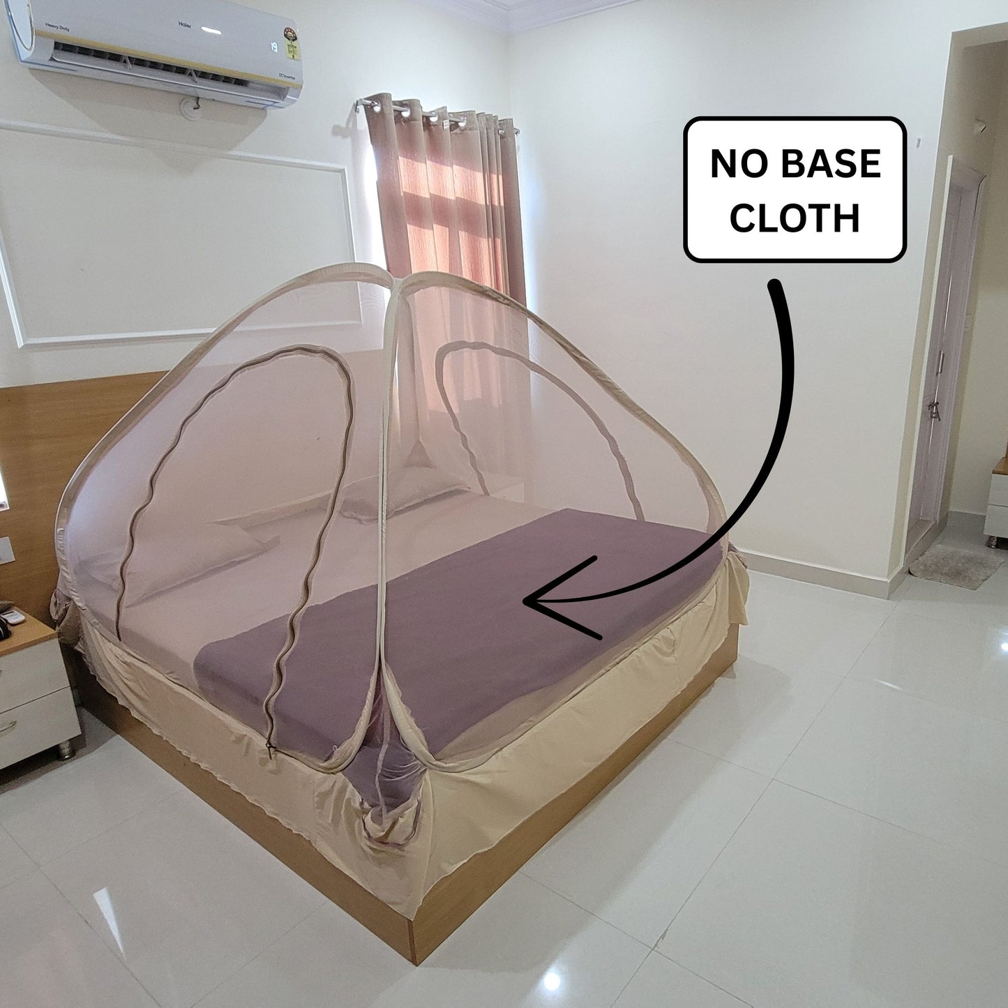 Al Sunnah NO-BASE CLOTH Mosquito Net for King Size Double Bed – Foldable (7 x 7)ft