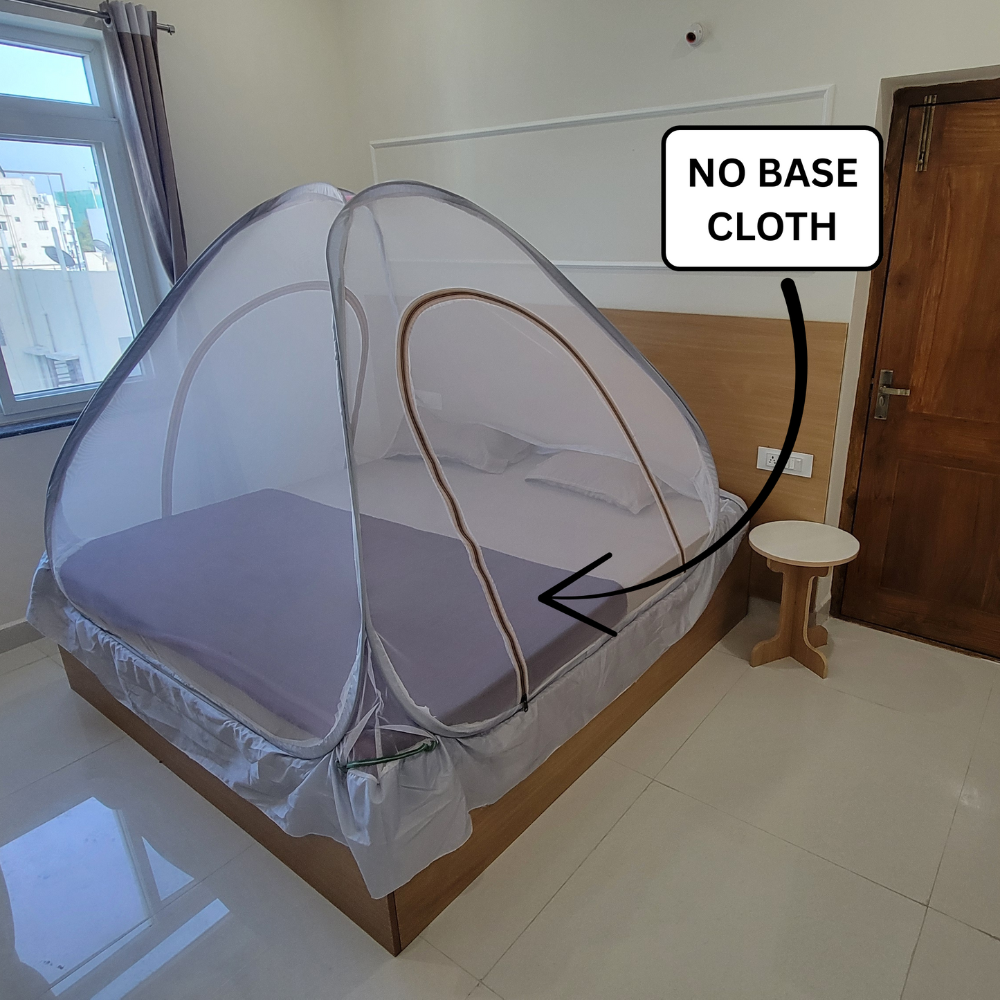 Al Sunnah NO-BASE CLOTH Mosquito Net for King Size Double Bed – Foldable (7 x 7)ft