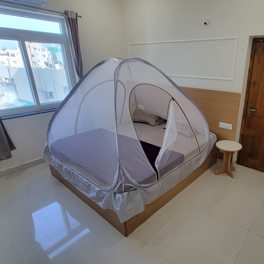 Al Sunnah NO-BASE CLOTH Mosquito Net for King Size Double Bed – Foldable (7 x 7)ft - AL Sunnah