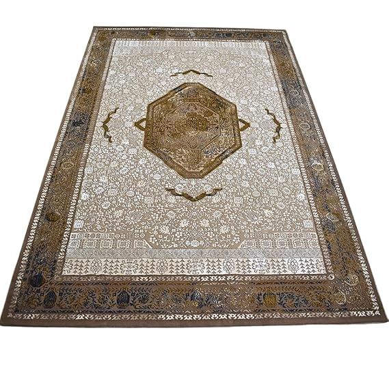 AL Sunnah Premium Silk Area Rug, Persian and Modern Design, Multi-coloured, Traditional Style, Living Room and Bedroom - AL Sunnah