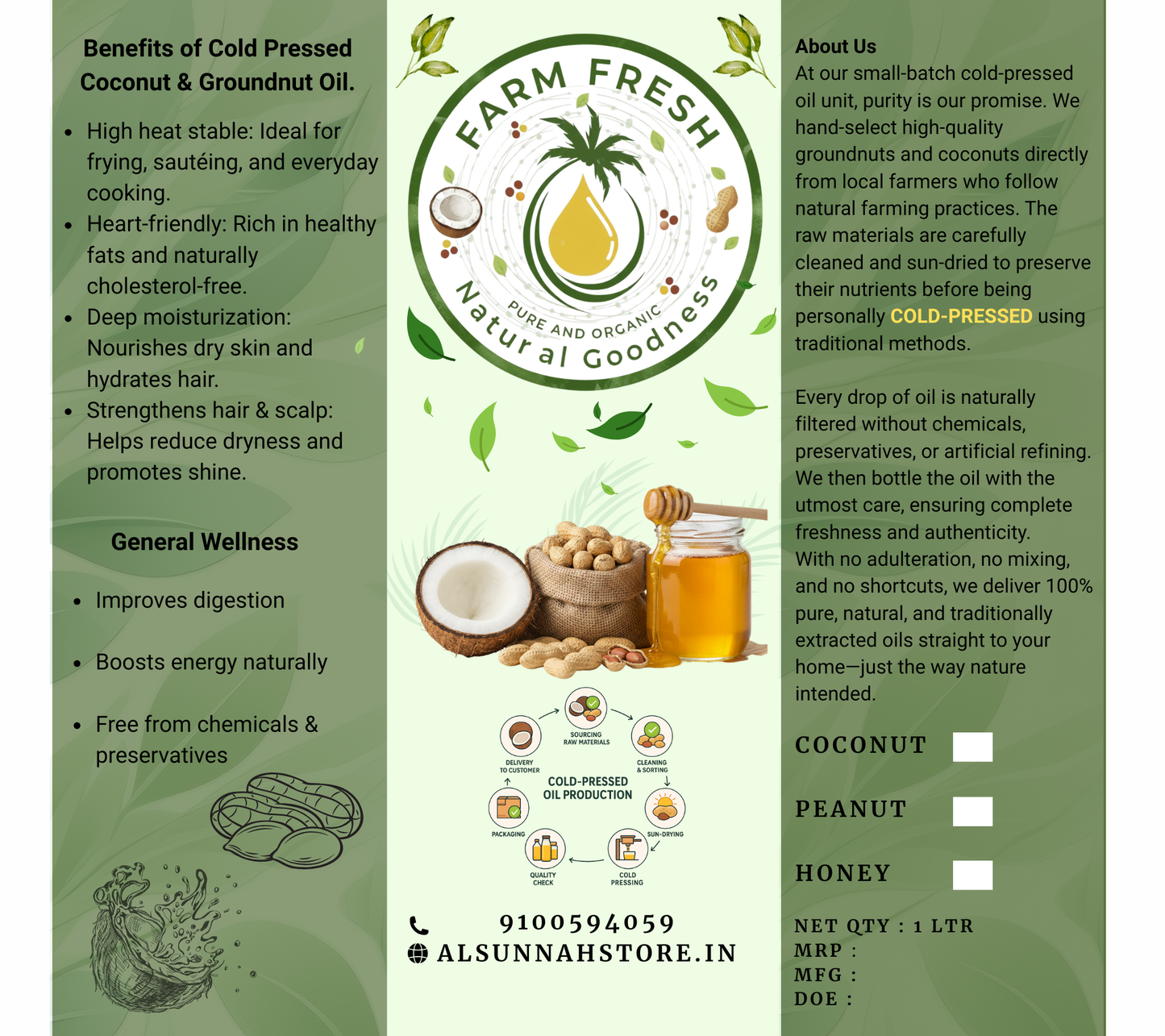 Cold Pressed Groundnut Oil (Pure)