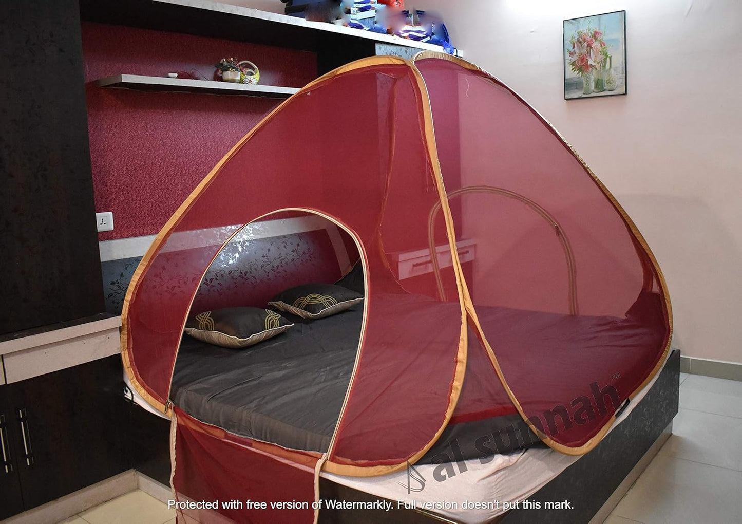 AL Sunnah Foldable Mosquito Net for Double Bed King Size (6.5 x 6.5 ft) - AL Sunnah